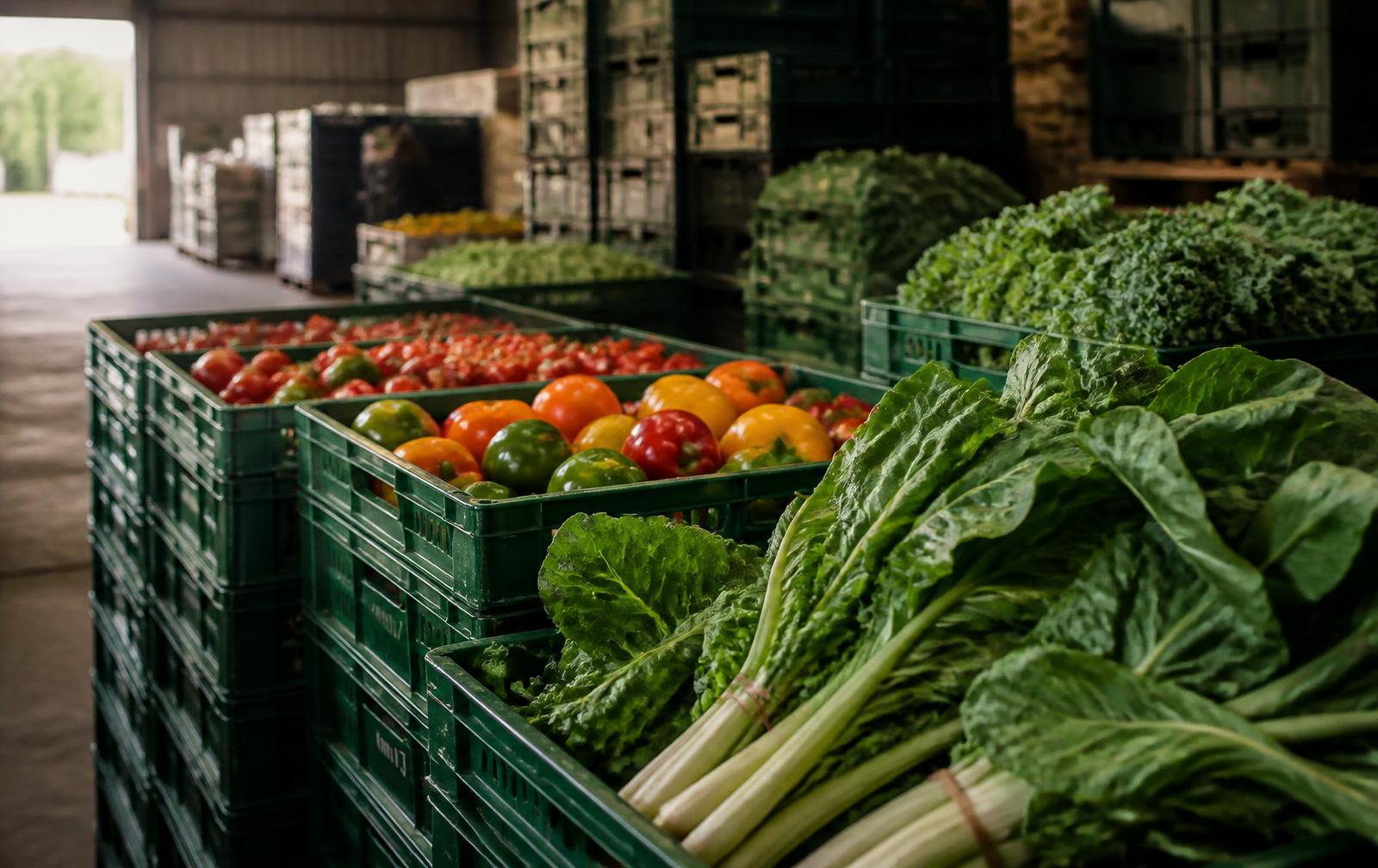 Fresh wholesale produce prepared for foodservice distribution